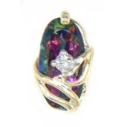 N315 14K MYSTIC FIRE 1 DIAMOND SLIDE 